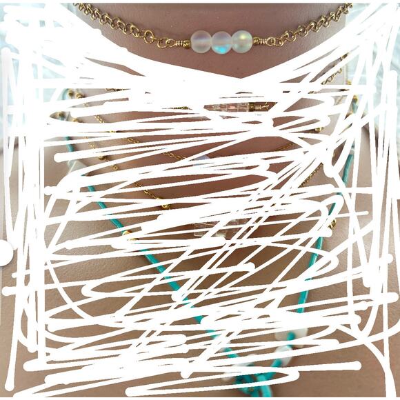 Mermaid candy adjustable choker necklace gold plated non-tarnish beach jewelry - Picture 3 of 4